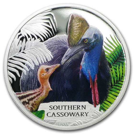 2016 Tuvalu 1 oz Silver Southern Cassowary Proof 2016 Tuvalu 1 oz Silver Southern Cassowary Proof